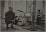 Jo Jones, recording studio, N.Y.C., c. 1956 (w/ bass drums)