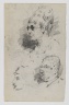 [Untitled] (Study of Heads) (recto) and [Untitled] (Study of Two Male Heads) (verso)