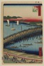 Ryogoku Bridge and the Great Riverbank, No 59 from One Hundred Views of Edo