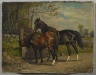 Two Horses at a Wayside Trough