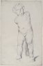 Study from a Statuette of a Cupid (&Eacute;tude de l'Amour pl&acirc;tre); Verso: Drapery Study