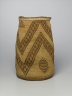 Cylindrical Basket with Bold Zigzag Patterns
