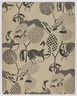 (Pattern of Horses, Birds and Geometric Designs - in Black and White)
