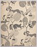 (Pattern of Horses, Birds and Geometric Designs - in Black and White)