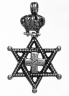 Pendant Cross with Crown and Star of David