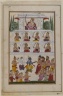 Krishna and Devotees before a Palace, Page from an Unidentified Hindu Manuscript