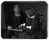 [Untitled] (Seated Portrait of William Rand and Grandaughter Peggy Lee Playing Checkers)