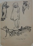 Leaves From a Serbian Sketchbook: Page of Sketches: 1 Woman with Plate, 1 Child, 1 Profile