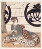 Beauty Composing a Poem on a Tanzaku Card, Third Flower Viewing