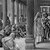James Tissot (French, 1836-1902). <em>Jesus Walks in the Portico of Solomon (Jésus se promène dans le portique de Salomon)</em>, 1886-1896. Opaque watercolor over graphite on gray wove paper, Image: 7 3/8 x 10 7/16 in. (18.7 x 26.5 cm). Brooklyn Museum, Purchased by public subscription, 00.159.177 (Photo: Brooklyn Museum, 00.159.177_bw.jpg)