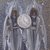 James Tissot (Nantes, France, 1836–1902, Chenecey-Buillon, France). <em>Angels Holding a Dial Indicating the Different Hours of the Acts of the Passion (Anges tenant un cadran indiquant les différentes heures des actes de la passion)</em>, 1886-1894. Opaque watercolor over graphite on gray wove paper, Image: 7 3/4 x 6 3/4 in. (19.7 x 17.1 cm). Brooklyn Museum, Purchased by public subscription, 00.159.218 (Photo: Brooklyn Museum, 00.159.218_SL4.jpg)