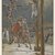 James Tissot (French, 1836-1902). <em>The Strike of the Lance (Le coup de lance)</em>, 1886-1894. Opaque watercolor over graphite on gray wove paper, Image: 14 3/8 x 8 3/16 in. (36.5 x 20.8 cm). Brooklyn Museum, Purchased by public subscription, 00.159.315 (Photo: Brooklyn Museum, 00.159.315_PS2.jpg)