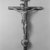 Attributed to José Rafael Aragón (ca. 1795-1862). <em>Crucifix</em>, ca. 1820-1862. Pine, leather, gesso, water-based paints, Cross: 22 1/2 x 14 1/2 in. (57.2 x 36.8 cm). Brooklyn Museum, Brooklyn Museum Collection, 02.257.2427. Creative Commons-BY (Photo: Brooklyn Museum, 02.257.2427_bw.jpg)