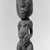 Maori (Rongowhakaata). <em>Gable Figure (Tekoteko)</em>, ca. 1850-1860. Wood, pāua shell, pigment, 12 3/8 x 2 1/2 x 2 in. (31.4 x 6.4 x 5.1 cm). Brooklyn Museum, Brooklyn Museum Collection, 03.216. Creative Commons-BY (Photo: Brooklyn Museum, 03.216_bw.jpg)