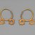  <em>Earrings with Two Wheel Ornaments</em>, 6th century C.E. Gold, .440a: 1 7/16 x 1 3/8 x 5/16 in. (3.7 x 3.5 x 0.8 cm). Brooklyn Museum, Ella C. Woodward Memorial Fund, 05.440a-b. Creative Commons-BY (Photo: Brooklyn Museum, 05.440a-b.jpg)