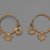  <em>Pair of Earrings with Three Wheel Ornaments</em>, 6th century C.E. Gold, 3/8 x 1 15/16 in. (0.9 x 5 cm). Brooklyn Museum, Ella C. Woodward Memorial Fund, 05.442a-b. Creative Commons-BY (Photo: Brooklyn Museum, 05.442a-b_dark_background.jpg)