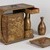  <em>Portable Picnic Set (sagejuu)</em>, second half 18th century. Powdered gold (aventurine) lacquer; hiramaki-e on a nashiji background, 13 11/16 x 8 3/8 x 14 15/16 in. (34.7 x 21.2 x 38 cm). Brooklyn Museum, Gift of Theodore E. Smith, 06.310a-n. Creative Commons-BY (Photo: Brooklyn Museum, 06.310a-n_threequarter03_PS20.jpg)