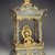  <em>Shrine with an Image of the Buddha Amitayus</em>, 1736-1795. Shrine: Cloisonné enamel on copper alloy; Image: Copper with semiprecious stones, 25 1/4 x 14 3/8 x 10 5/8 in. (64.1 x 36.5 x 27 cm). Brooklyn Museum, Gift of Samuel P. Avery, Jr., 09.520a-b. Creative Commons-BY (Photo: Brooklyn Museum, 09.520a-b_threequarter_SL3.jpg)