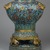  <em>Grand Imperial Vase</em>, 17th-mid 18th century. Cloisonné enamel on copper alloy, gilt bronze, semi-precious stones, 41 1/2 x 22 in. (105.4 x 55.9 cm). Brooklyn Museum, Gift of Samuel P. Avery, 09.933.2. Creative Commons-BY (Photo: Brooklyn Museum, 09.933.2_detail02_PS2.jpg)