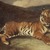 Antoine-Louis Barye (French, 1795-1875). <em>Tiger Reclining (Tigre couché)</em>, n.d. Watercolor on thin cream-colored wove paper mounted on thick pulpboard, Sheet: 12 9/16 x 19 15/16 in. (31.9 x 50.6 cm). Brooklyn Museum, Purchased by Special Subscription, 10.99 (Photo: Brooklyn Museum, 10.99.jpg)