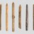 Ainu. <em>Long Straight Prayer Stick</em>. Wood, 13 x 1 1/4 x 3/8 x 12 7/8 in. (33 x 3.1 x 1 x 32.7 cm). Brooklyn Museum, Gift of Herman Stutzer, 12.299. Creative Commons-BY (Photo: , 12.299_12.315_12.298_12.282_12.326_12.317_12.230_12.325_PS4.jpg)