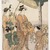 Kitagawa Utamaro (Japanese, 1753-1806). <em>Courtesan Renzan of Hyogo-ya Tea House with her Two Attendants</em>, ca. 1788-1790. Color woodblock print on paper, 12 3/4 x 8 11/16 in. (32.2 x 22.0 cm). Brooklyn Museum, Museum Collection Fund, 16.533 (Photo: Brooklyn Museum, 16.533_IMLS_SL2.jpg)