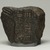 Egyptian. <em>Fragment from Statue of Montuemhat</em>, ca. 1075-656 B.C.E. Granite, 5 1/2 × 7 × 4 in. (14 × 17.8 × 10.2 cm). Brooklyn Museum, Gift of Evangeline Wilbour Blashfield, Theodora Wilbour, and Victor Wilbour honoring the wishes of their mother, Charlotte Beebe Wilbour, as a memorial to their father, Charles Edwin Wilbour, 16.580.186. Creative Commons-BY (Photo: Brooklyn Museum, 16.580.186_back_PS11.jpg)