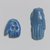  <em>Open Right Hand as Amulet</em>, ca. 1539-1075 B.C.E. Faience, 1 9/16 × 11/16 × 1/4 in. (4 × 1.7 × 0.6 cm). Brooklyn Museum, Gift of Evangeline Wilbour Blashfield, Theodora Wilbour, and Victor Wilbour honoring the wishes of their mother, Charlotte Beebe Wilbour, as a memorial to their father Charles Edwin Wilbour, 16.580.35. Creative Commons-BY (Photo: , 16.580.34_16.580.35.jpg)
