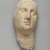 Graeco-Egyptian. <em>Female Face and Neck</em>. Marble, pigment, 8 9/16 × 4 × 3 7/16 in. (21.8 × 10.2 × 8.7 cm). Brooklyn Museum, Gift of Evangeline Wilbour Blashfield, Theodora Wilbour, and Victor Wilbour honoring the wishes of their mother, Charlotte Beebe Wilbour, as a memorial to their father, Charles Edwin Wilbour, 16.580.82. Creative Commons-BY (Photo: Brooklyn Museum, 16.580.82_PS9.jpg)