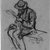 Jerome Myers (American, 1867-1940). <em>Man Reading</em>, 1907. Charcoal on paper, Sheet: 8 3/16 x 4 3/4 in. (20.8 x 12.1 cm). Brooklyn Museum, John B. Woodward Memorial Fund, 18.165.3. © artist or artist's estate (Photo: Brooklyn Museum, 18.165.3_bw_IMLS.jpg)