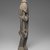 Dogon. <em>Female Figure</em>, early 17th century (probably). Diospyros wood, organic material, 15 3/4 x 2 7/8 x 3 in. (40.0 x 7.3 x 7.8 cm). Brooklyn Museum, The Adolph and Esther D. Gottlieb Collection, 1989.51.45. Creative Commons-BY (Photo: Brooklyn Museum, 1989.51.45_threequarter_PS1.jpg)