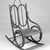 Attributed to Tyler Desk Company. <em>Child's Bentwood Rocking Chair</em>, ca. 1885. Ebonized bentwood, original upholstery, 28 1/8 x 14 x 25 1/4 in. (71.4 x 35.6 x 64.1 cm). Brooklyn Museum, Gift of Joseph V. Garry, 1989.60.2. Creative Commons-BY (Photo: Brooklyn Museum, 1989.60.2_view2_bw.jpg)
