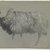 Albert Bierstadt (American, born Germany, 1830-1902). <em>Study of a Ewe</em>, ca. 1855. Black crayon and red and white chalk on blue-green, medium-weight, slightly textured laid paper., Sheet: 10 9/16 x 14 1/16 in. (26.8 x 35.7 cm). Brooklyn Museum, Purchased with funds given by Mr. and Mrs. Leonard L. Milberg, 1990.101.2 (Photo: Brooklyn Museum, 1990.101.2_IMLS_PS3.jpg)