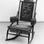 D. Dexter's Sons. <em>Rocking Chair</em>, patented May 18, 1880. Ebonized wood, gilt decoration, cast iron, original upholstery, 38 x 23 1/2 x 32 in.  (96.5 x 59.7 x 81.3 cm). Brooklyn Museum, H. Randolph Lever Fund, 1990.201. Creative Commons-BY (Photo: Brooklyn Museum, 1990.201_bw.jpg)