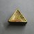 Asante. <em>Triangular Gold Weight Box with Lid</em>, 19th century. Copper alloy, 7/8 x 2 3/4 in. (2.2 x 7 cm). Brooklyn Museum, Gift of Shirley B. Williams, 1990.221.12a-b. Creative Commons-BY (Photo: Brooklyn Museum, 1990.221.12a-b_back_PS5.jpg)