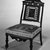 Charles Tisch (active 1870 -1890). <em>Side Chair</em>, ca. 1885. Rosewood, other woods, brass, old silk upholstery (not original to chair), 38 3/4 x 23 1/4 x 19 1/2 in. (98.4 x 59.1 x 49.5 cm). Brooklyn Museum, H. Randolph Lever Fund, 1990.39.4. Creative Commons-BY (Photo: Brooklyn Museum, 1990.39.4_bw_IMLS.jpg)