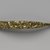  <em>Garment Hook</em>, 475-221 B.C.E. Gilt bronze, 7 x 3/4 in. (17.8 x 1.9 cm). Brooklyn Museum, Gift of Alan and Simone Hartman, 1991.127.5. Creative Commons-BY (Photo: Brooklyn Museum, 1991.127.5_top_PS4.jpg)