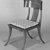 Terence Harold Robsjohn-Gibbings (British, 1905-1976, active America, 1930-1964). <em>Klismos Side Chair with Cushion</em>, 1961. Walnut, leather, fabric, Overall: 35 3/8 x 20 7/8 x 28 1/4 in. (89.9 x 53 x 71.8 cm). Brooklyn Museum, H. Randolph Lever Fund, 1991.197a-b. Creative Commons-BY (Photo: Brooklyn Museum, 1991.197a-b_view1_bw.jpg)