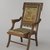 Edward W. Vaill (1861-1891). <em>Folding Armchair (reception) (Aesthetic Movement style)</em>, ca. 1880. Walnut, original upholstery, metal, 39 7/16 x 24 9/16 x 25 3/4 in. (100.2 x 62.4 x 65.4 cm). Brooklyn Museum, Bequest of DeLancey Thorn Grant in memory of her mother, Louise Floyd-Jones Thorn, by exchange, 1991.199. Creative Commons-BY (Photo: Brooklyn Museum, 1991.199_PS6.jpg)