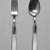 Frederick Carder (American, born England, 1863-1963). <em>Fork</em>, ca. 1930. Silver-plate, glass, 7 3/4 x 15/16 x 11/16 in.  (19.7 x 2.4 x 1.7 cm). Brooklyn Museum, Gift of Denis Gallion and Daniel Morris, 1992.165.4. Creative Commons-BY (Photo: , 1992.165.4_1992.165.5_bw.jpg)