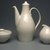 Eva Zeisel (American, born Hungary, 1906-2011). <em>Coffeepot with Lid, "Museum" Pattern</em>, ca. 1942-1943. Porcelain, 10 x 7 x 4 1/2 in.  (25.4 x 17.8 x 11.4 cm). Brooklyn Museum, Gift of Paul F. Walter
, 1992.98.1a-b. Creative Commons-BY (Photo: , 1992.98.1a-b_1992.98.2_1992.98.3a-b_SL1.jpg)