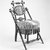 George Jacob Hunzinger (American, born Germany, 1835-1898). <em>Chair</em>, ca. 1869. Ebonized wood, original upholstery, 33 1/2 x 19 3/4 x 22 5/8 in.  (85.1 x 50.2 x 57.5 cm). Brooklyn Museum, Gift of Norman Mizuno, 1994.164. Creative Commons-BY (Photo: Brooklyn Museum, 1994.164_bw.jpg)