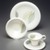 Russel Wright (American, 1904-1976). <em>Cup and Saucer, Flair Line, Leaves Pattern</em>, Designed 1959. Melamine (plastic), a Cup: 2 ½ x 5 x 3 7/8 in. (6.3 x 12.6 x 9.8 cm). Brooklyn Museum, Gift of Paul F. Walter, 1994.165.58a-b. Creative Commons-BY (Photo: Brooklyn Museum, 1994.165.60_1994.165.59_1994.165.58a-b_transp569.jpg)