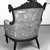 John Jelliff & Company (1836-1890). <em>Armchair (Renaissance Revival style)</em>, ca. 1870. Walnut, burl walnut veneer, original upholstery, 42 3/4 x 28 3/4 x 33 1/4 in. (108.6 x 73.0 x 84.4 cm). Brooklyn Museum, H. Randolph Lever Fund, 1994.18. Creative Commons-BY (Photo: Brooklyn Museum, 1994.18_back_bw.jpg)