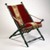 P.J. Hardy (American, 19th century). <em>Folding Chair</em>, Patented 1867. Ebonized wood, metal, original upholstery, 36 x 25 3/4 x 32 1/4 in.  (91.4 x 65.4 x 81.9 cm). Brooklyn Museum, Gift of Norman Mizuno and Alan J. Davidson, 1995.110. Creative Commons-BY (Photo: Brooklyn Museum, 1995.110_IMLS_SL2.jpg)