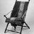 P.J. Hardy (American, 19th century). <em>Folding Chair</em>, Patented 1867. Ebonized wood, metal, original upholstery, 36 x 25 3/4 x 32 1/4 in.  (91.4 x 65.4 x 81.9 cm). Brooklyn Museum, Gift of Norman Mizuno and Alan J. Davidson, 1995.110. Creative Commons-BY (Photo: Brooklyn Museum, 1995.110_bw.jpg)