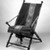 P.J. Hardy (American, 19th century). <em>Folding Chair</em>, Patented 1867. Ebonized wood, metal, original upholstery, 36 x 25 3/4 x 32 1/4 in.  (91.4 x 65.4 x 81.9 cm). Brooklyn Museum, Gift of Norman Mizuno and Alan J. Davidson, 1995.110. Creative Commons-BY (Photo: Brooklyn Museum, 1995.110_view3_bw_IMLS.jpg)