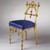 George Jacob Hunzinger (American, born Germany, 1835-1898). <em>Side Chair</em>, ca. 1875. Gilded wood, modern upholstery, 33 1/2 x 16 1/8 x 18 in.  (85.1 x 41.0 x 45.7 cm). Brooklyn Museum, Purchased with funds given by the Louis and Virginia Clemente Foundation, Inc., 1995.145. Creative Commons-BY (Photo: Brooklyn Museum, 1995.145_IMLS_SL2.jpg)