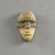 Dan. <em>Personal Miniature Mask</em>, 20th century. Wood, brass, 3 x 1 3/4 x 3/4in. (7.6 x 4.4 x 1.9cm). Brooklyn Museum, Gift of Blake Robinson, 1995.7.53. Creative Commons-BY (Photo: Brooklyn Museum, 1995.7.53_front_PS5.jpg)