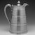 Tiffany & Company (American, founded 1853). <em>Covered Pitcher</em>, ca. 1863. Silver, 8 1/2 x 8 x 5 5/8 in. Brooklyn Museum, H. Randolph Lever Fund, 1995.98.2. Creative Commons-BY (Photo: Brooklyn Museum, 1995.98.2_bw.jpg)